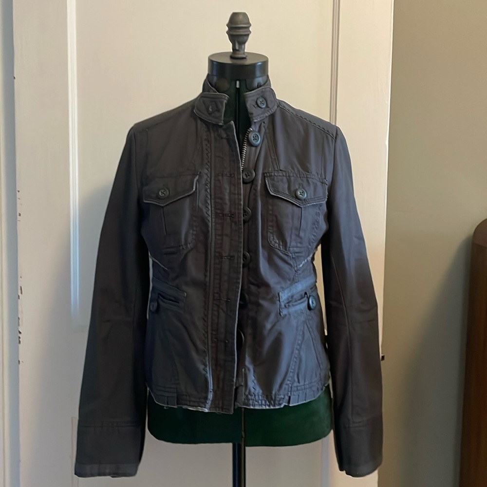 Cidra by Anthropologie stone gray twill utility military grunge jacket 4